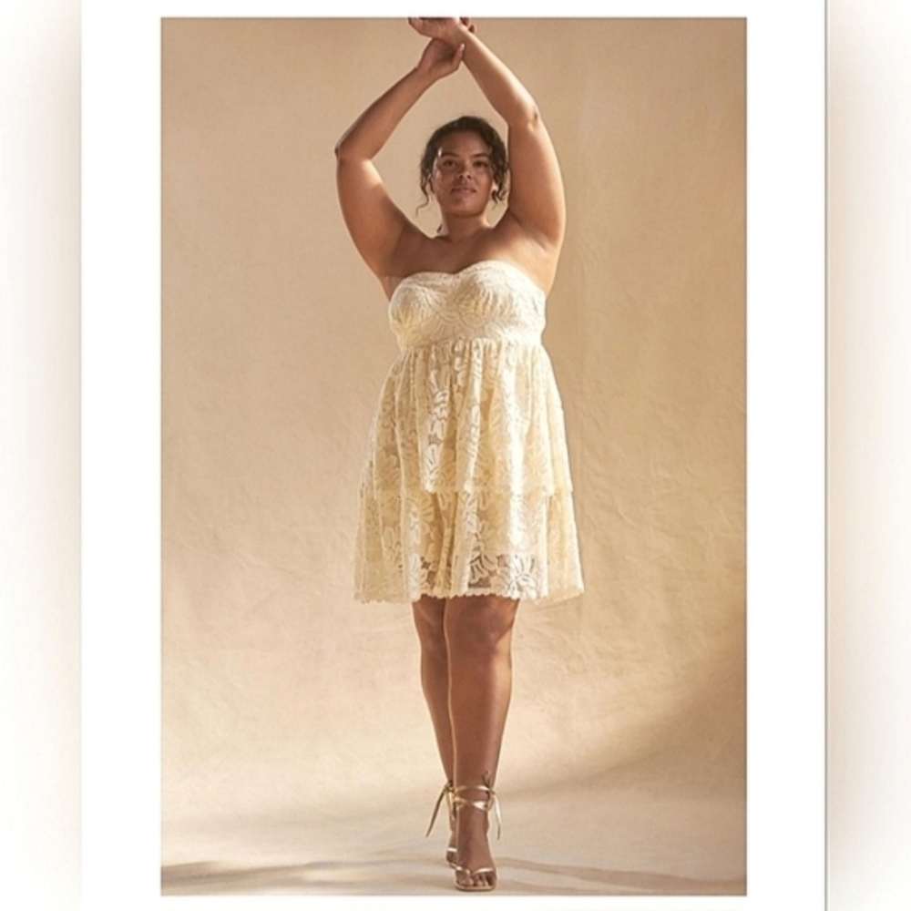 ❤️Maeve NWT Strapless Lace Mini Dress, Little White Dress, LWD, Antropologie